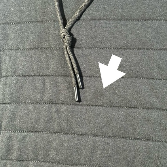 ZYIA Active Solid Black Quilted Hoodie Sweatshirt Hooded Pullover Sweater Top M - Picture 8 of 8